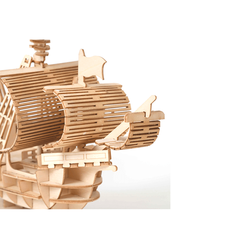 DIY 3D Wooden Handmade Assemble Three-Dimensional Marine Sailing Ship Model Building Toy