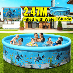 Piscina inflable retráctil de 125/155/186/247 cm, gran piscina familiar de verano para jugar al aire libre, suministros para fiestas para niños y adultos