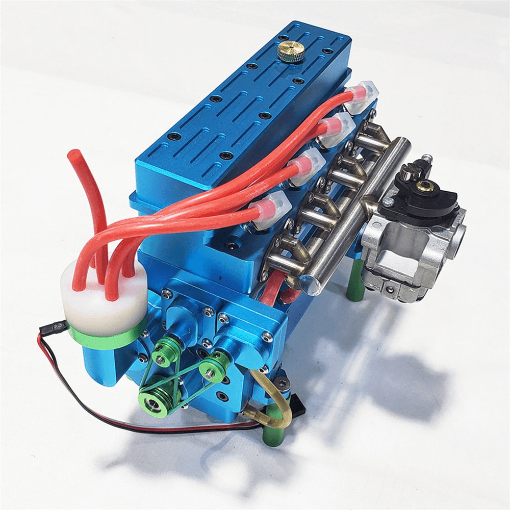 Motor de gasolina de cuatro cilindros en línea, modelo de 32 cc refrigerado por agua para automóviles y barcos RC DIY