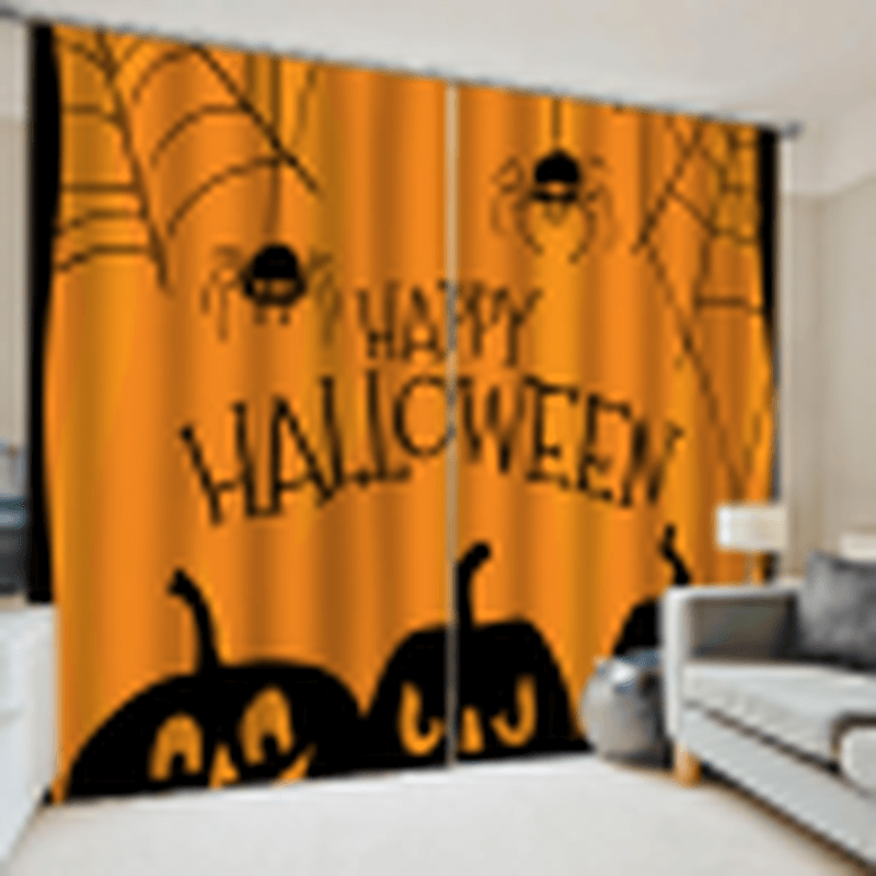 Rideaux occultants pour fenêtre 132 x 160 cm, rideaux imprimés Halloween pour salon, décoration de festival