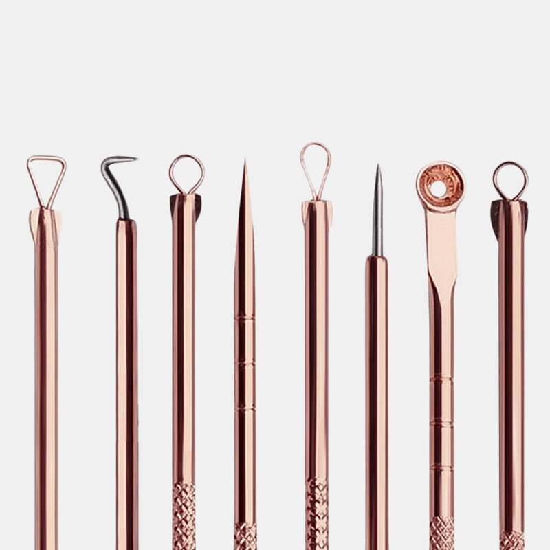 Ensemble d'aiguilles pour l'acné, outils pour points noirs, aiguille pour l'acné en or rose, ensemble d'aiguilles pour l'acné, ensemble d'aiguilles de beauté de 4