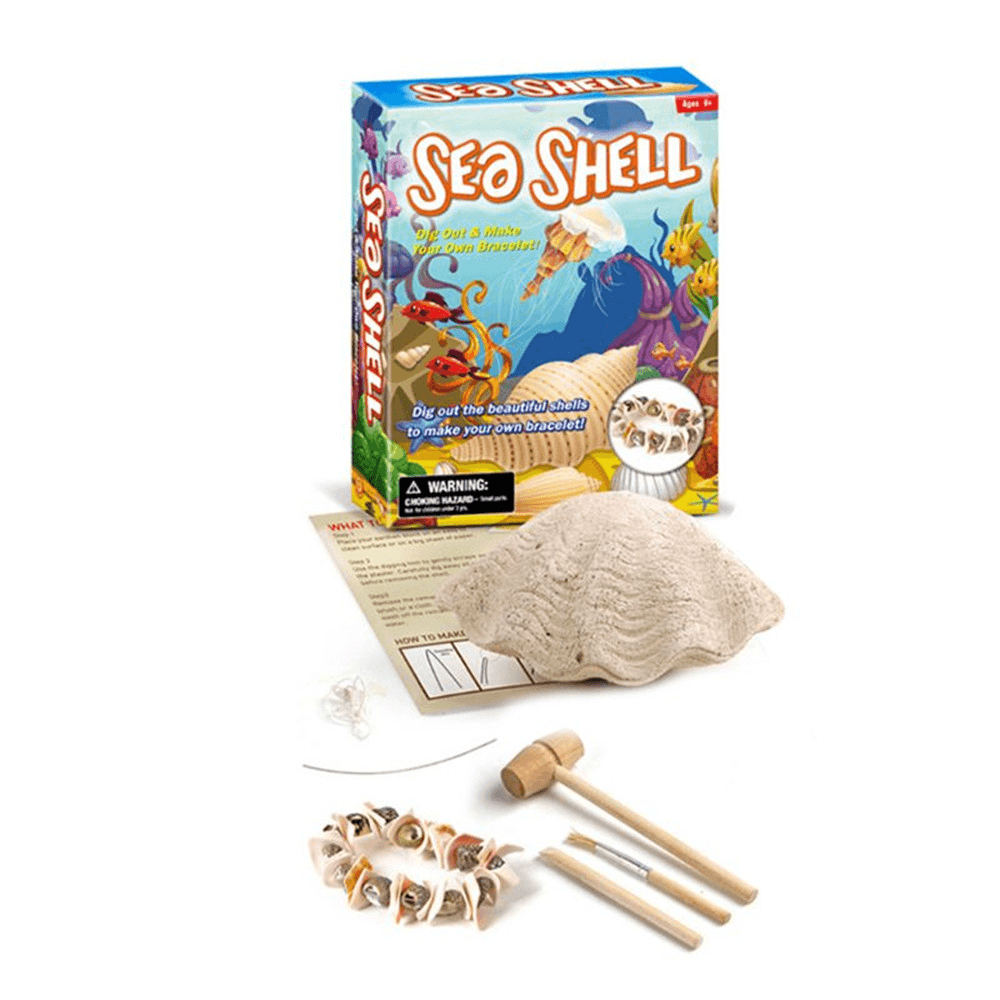 Bracelet de perles en coquillages en plastique archéologiques à faire soi-même, jouets pour enfants