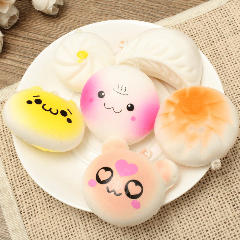 13PCS Simulation Cute Soft Squishy Super Slow Rising Ball Chain Kid Toy Collection