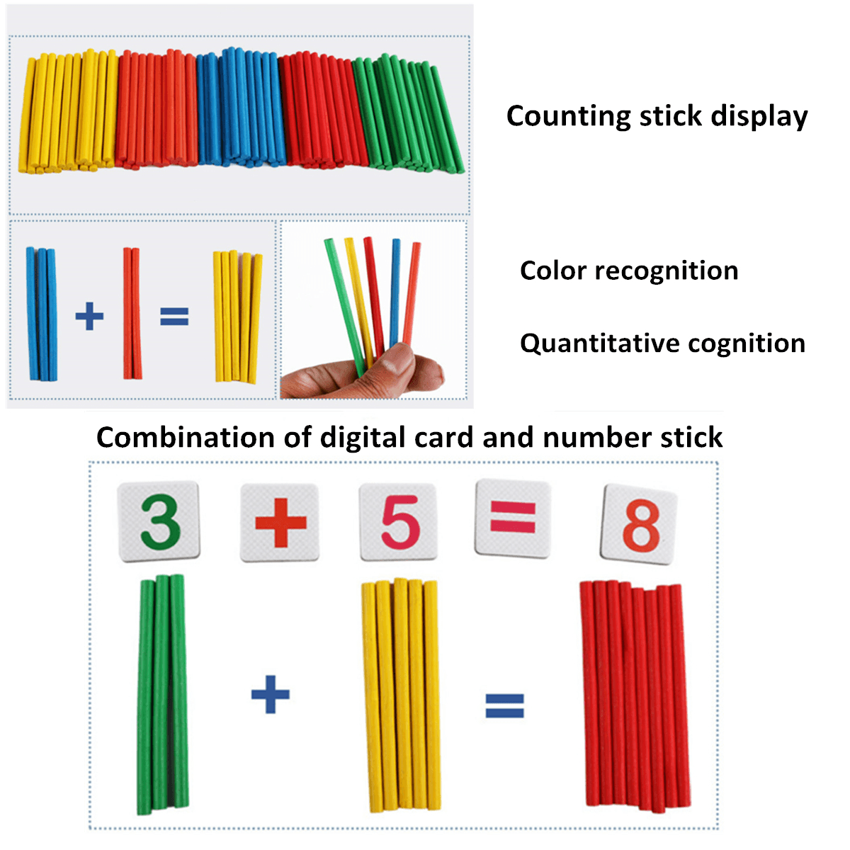 Boîte de correspondance numérique pour enfants de 3 à 6 ans, bâton de comptage pour l'éveil des mathématiques, apprentissage précoce, jouets d'intérieur