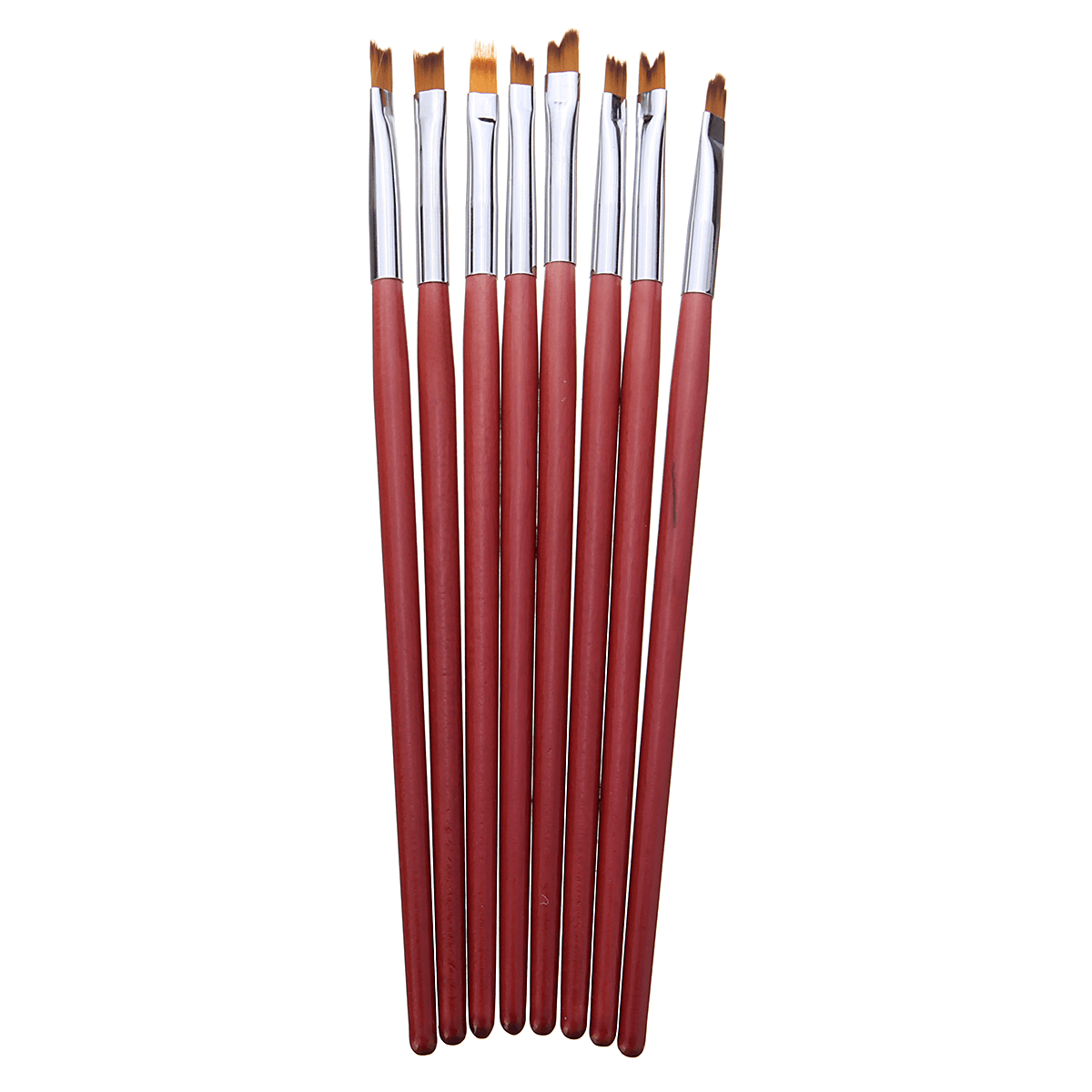 Lot de 8 pinceaux de dessin pour nail art français 3D en acrylique, gel UV, stylo de manucure