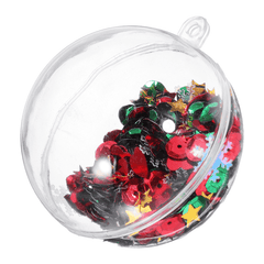 6PCS Christmas Party Home Decoration 5CM Sequin Transparent Ball Bauble Ornament Kids Children Gift