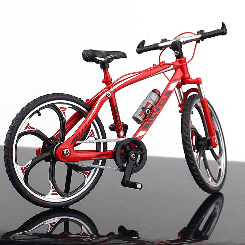 Modelo de bicicleta en miniatura a escala 1:10, bicicleta de montaña plegable que se puede abrir, modelo de aleación para carreras con curvas