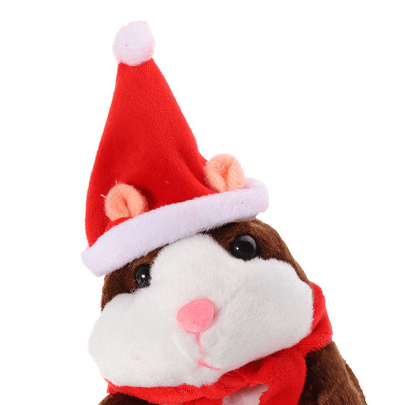 18CM Lovely Talking Hamster Christmas Plush Toy Speak Talking Sound Record Hamster Talking Toys