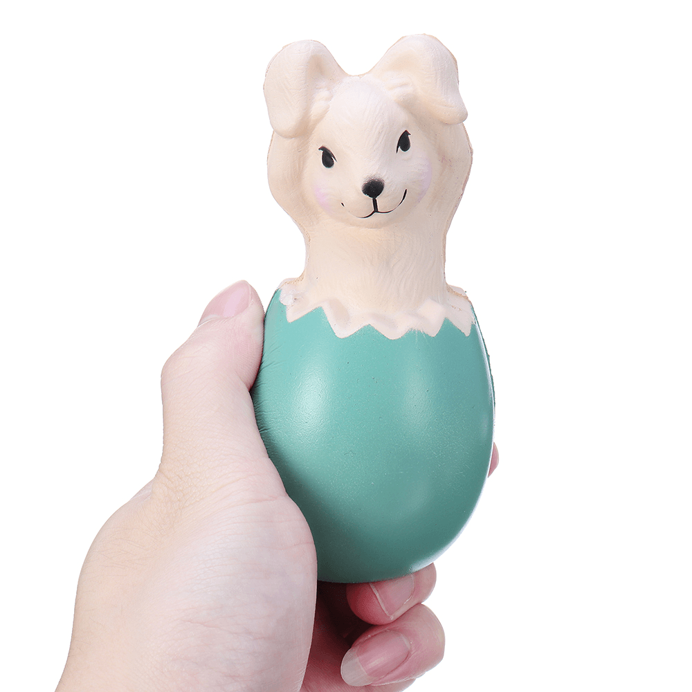 Œuf de lapin squishy de 13 cm avec sac fantaisie, jouet à presser, cadeau de Noël