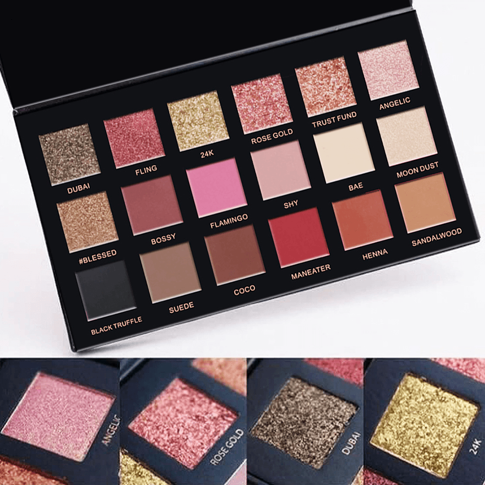 Paleta de sombras de ojos de 18 colores, serie rosa, paleta de sombras de ojos Power, maquillaje de ojos para mujeres, cosmético