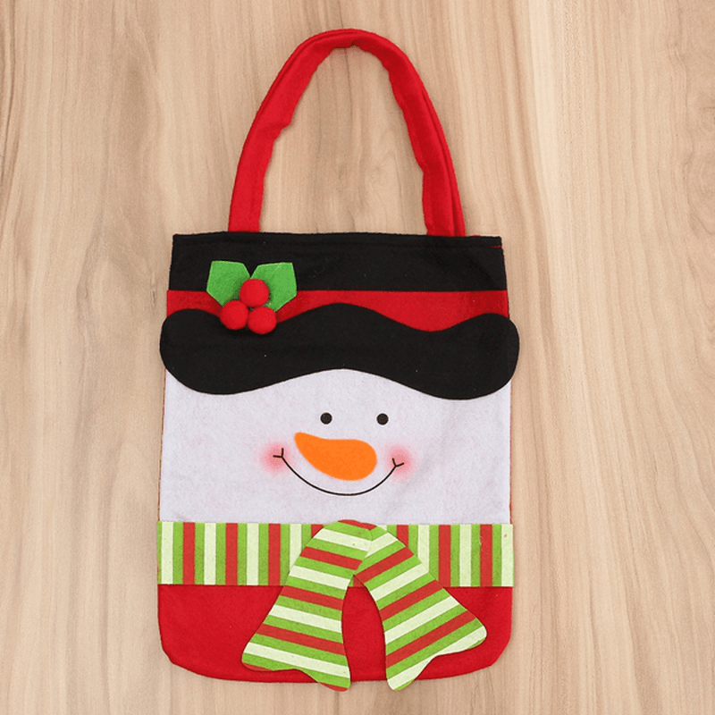 Christmas Santa Claus Snowman Decoration Xmas Gift Bag Candy Pouch Stocking Bag