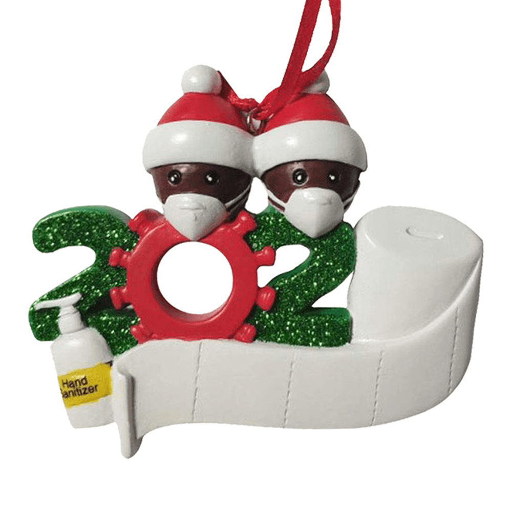 Adornos navideños con forma de figura de Papá Noel, árbol de Navidad, muñeco de nieve negro, colgantes para Acción de Gracias, regalo, decoraciones para el hogar, 2020