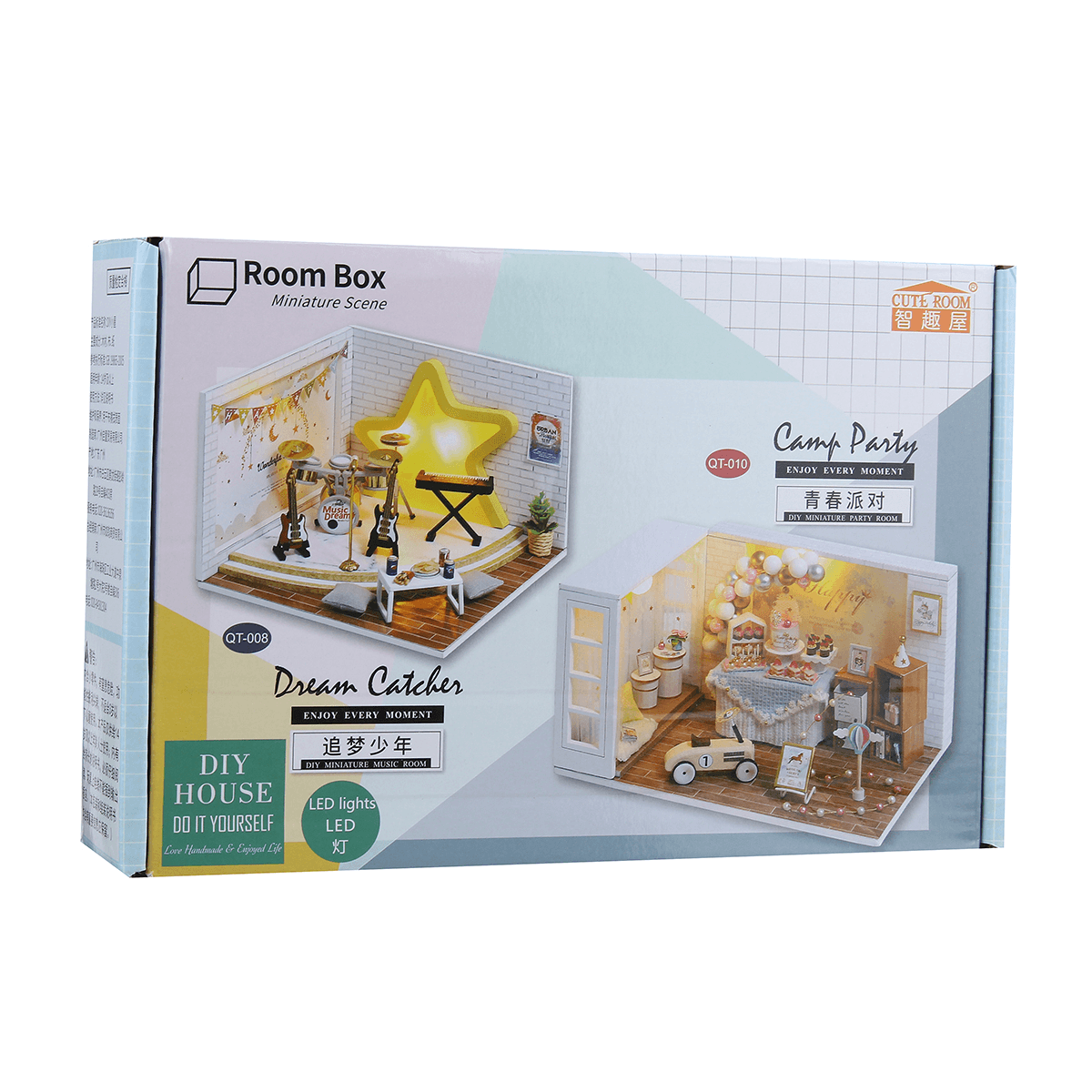 Kits de casa de muñecas en miniatura de madera para armar a mano, escala 1:32, con muebles y luz LED, para colección de regalos, decoración del hogar