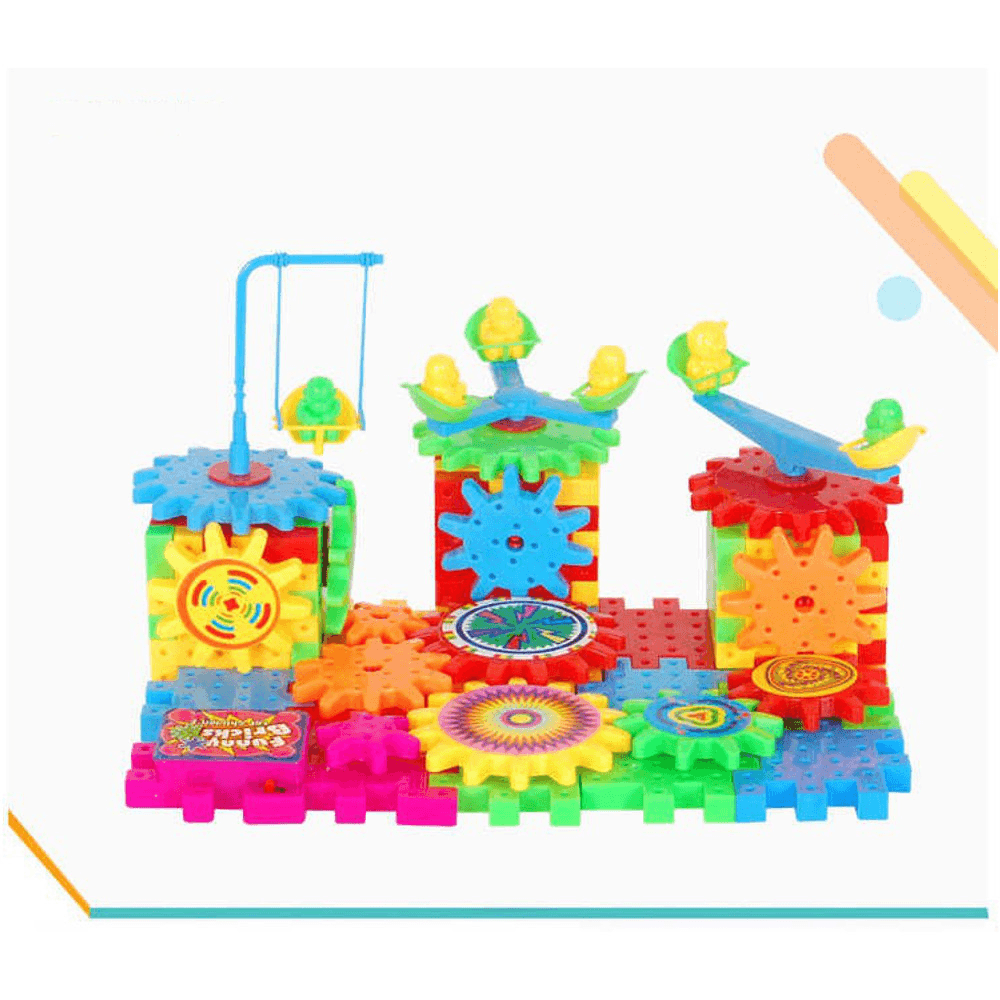 82Pcs Children'S Electric Variety Building Blocks Assemble Electronic Gear Splicing Assembling Jigsaw Puzzle Plastic Toys