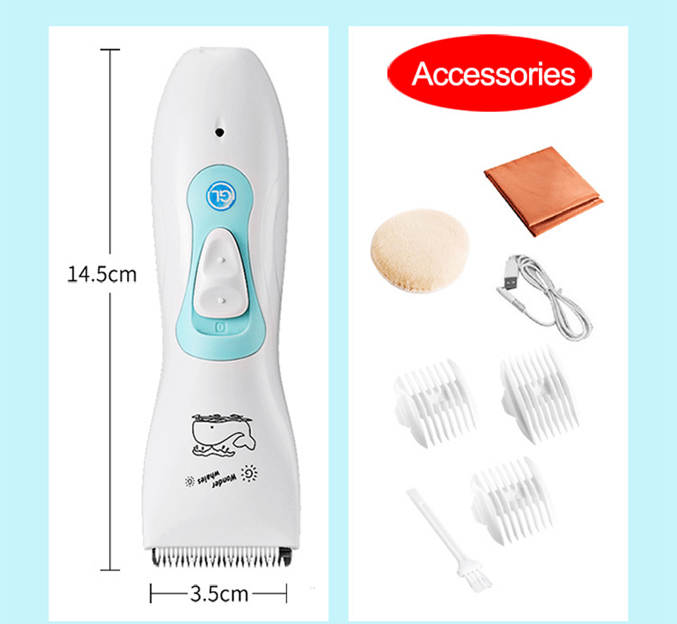 Juego de cortadora de pelo para bebés, recargable, resistente al agua IPX-7, para uso doméstico, kit de corte de pelo para niños