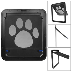 Puerta mosquitera para mascotas, de 37 x 42 cm, para perros, gatos, grandes, medianos, con cierre automático magnético ABS