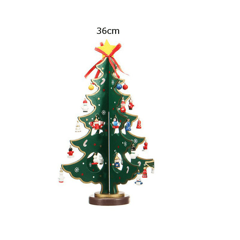 Décoration de table de sapin de Noël en bois 3D à suspendre