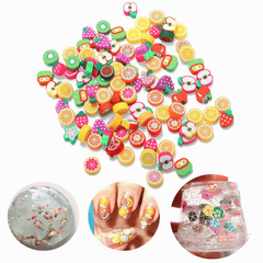 100 pièces bricolage Slime accessoires décor gâteau aux fruits fleur argile polymère jouet ongles beauté ornement