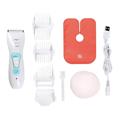 Juego de cortadora de pelo para bebés, recargable, resistente al agua IPX-7, para uso doméstico, kit de corte de pelo para niños