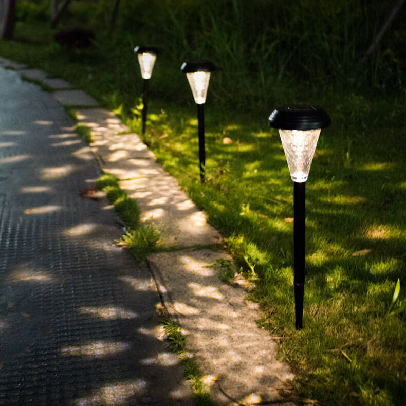 Lámpara LED de exterior con forma de cono de vidrio solar moderna para jardín 