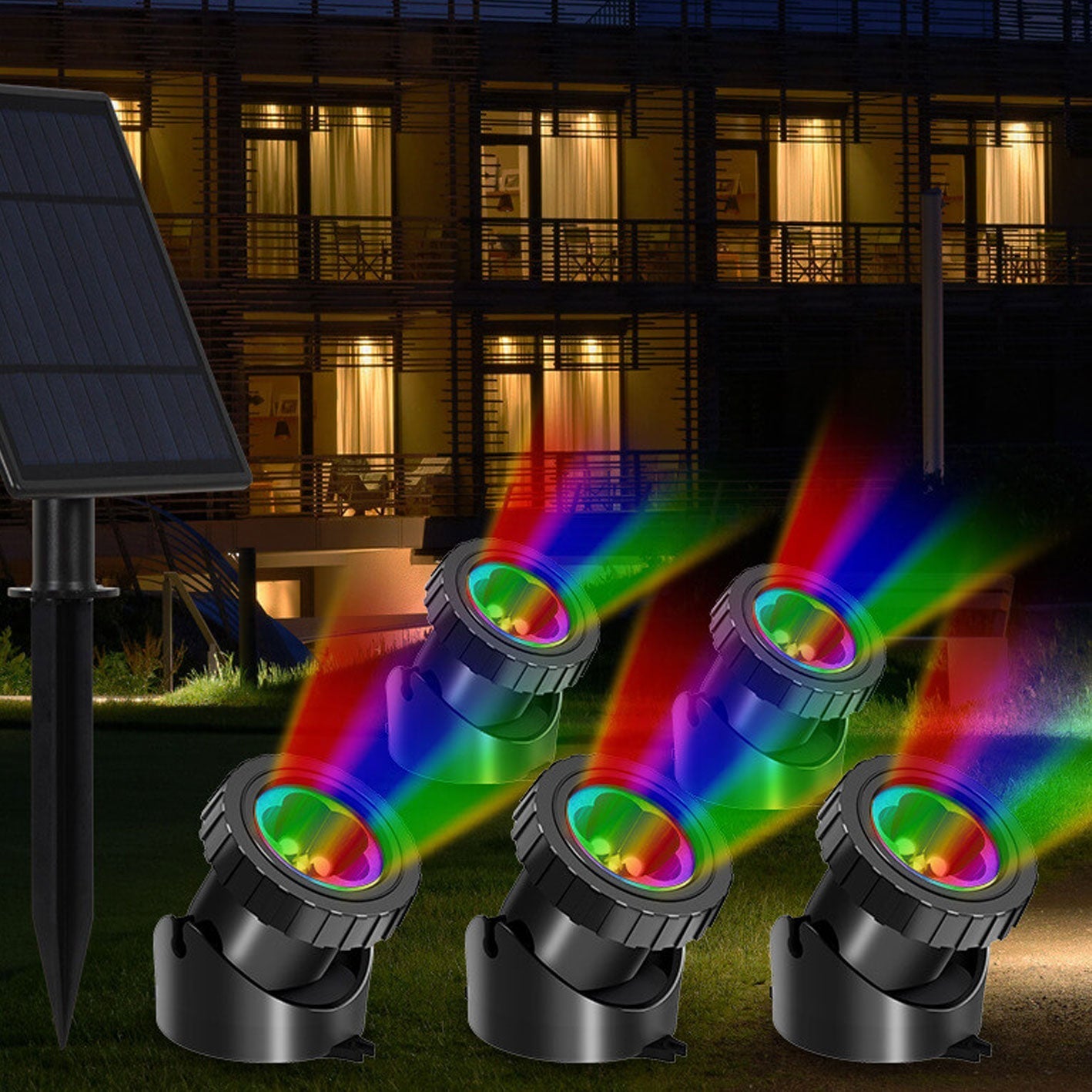 Solar Waterproof RGB Lawn Decoration LED Spotlight Landscape Light