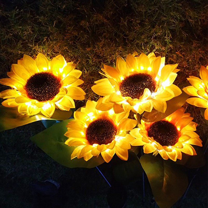 Lot de 2 lampes solaires en forme de tournesol