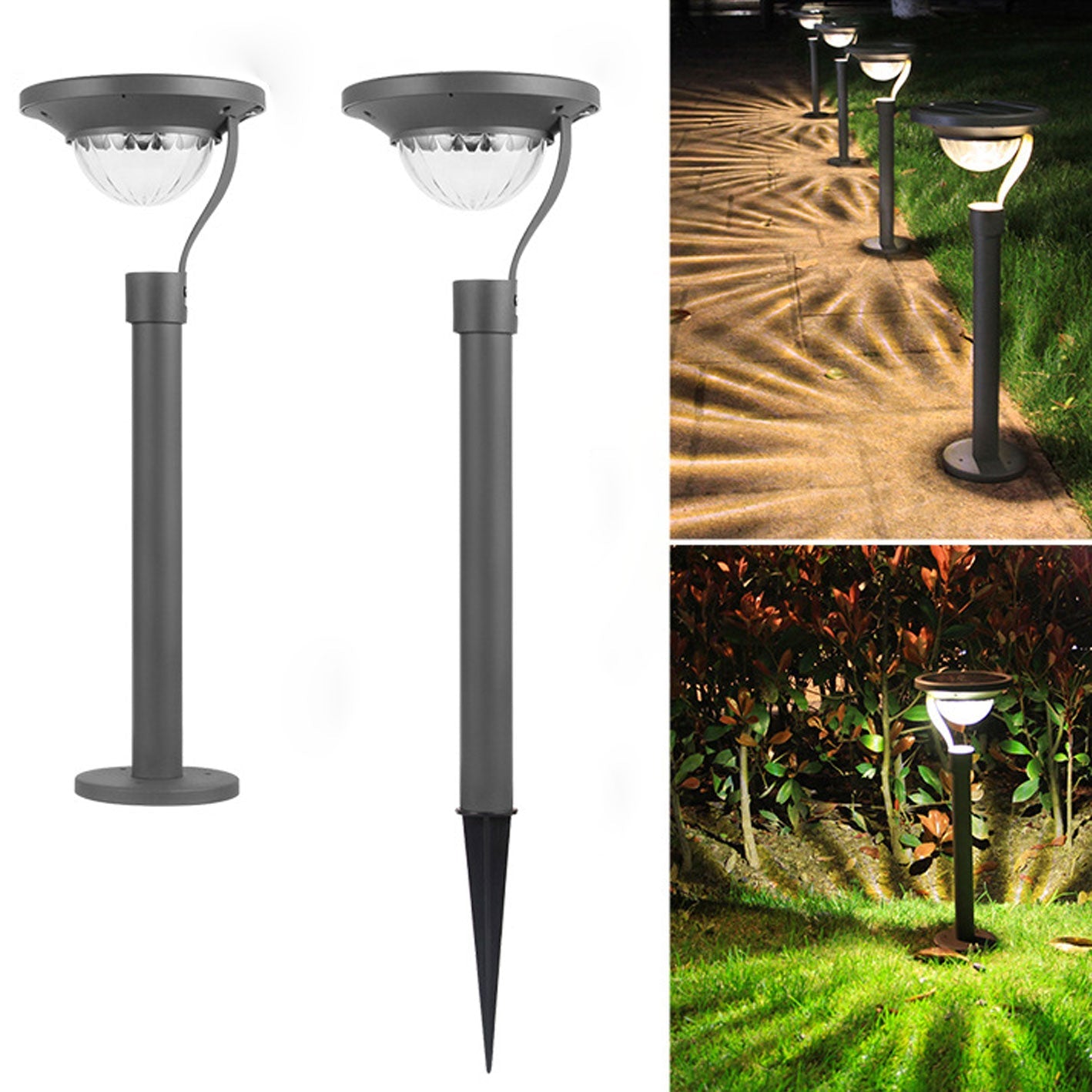 Lámpara solar LED impermeable de doble uso para jardín, moderna, de piso a techo, para exteriores 