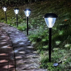 Solar Waterproof Cone Plastic Ground Insert LED Outdoor Landscape Light