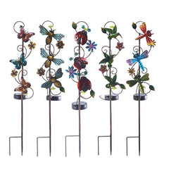 Solar Iron Hummingbird Butterfly Dragonfly Garden Lawn Landscape Light