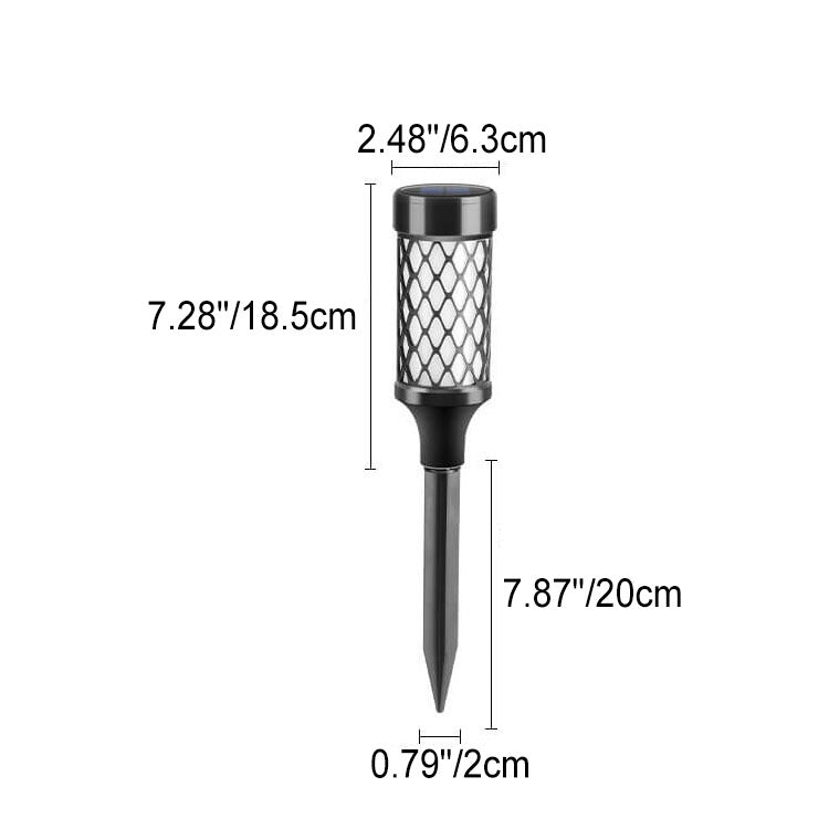 Luz LED para césped con forma de jaula cilíndrica tejida de ABS resistente al agua y solar para exteriores 