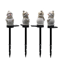 Solar Christmas Resin Snowman Outdoor Garden Decoration Lawn Landscape Light