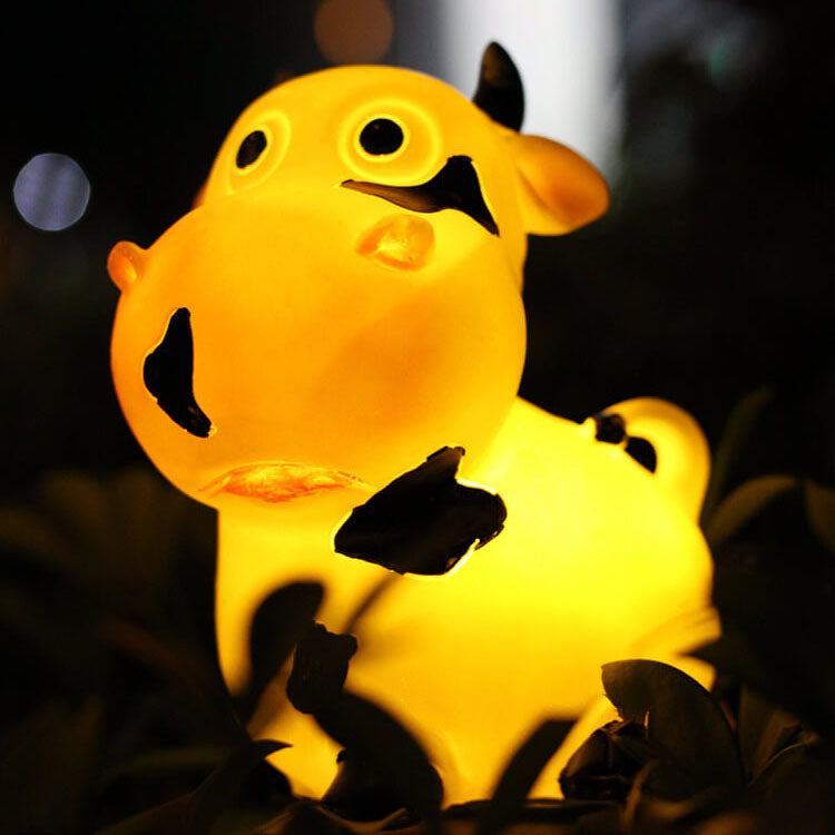 Lampe de jardin à LED solaire en résine en forme d'animal créative et étanche 