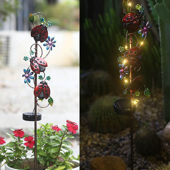 Solar Iron Hummingbird Butterfly Dragonfly Garden Lawn Landscape Light