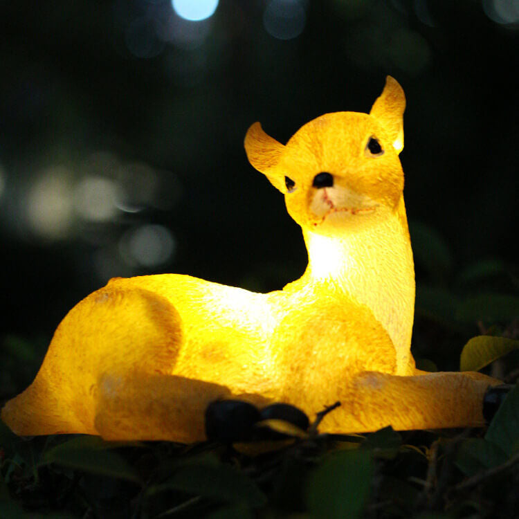 Lampe de jardin à LED solaire en résine en forme d'animal créative et étanche 