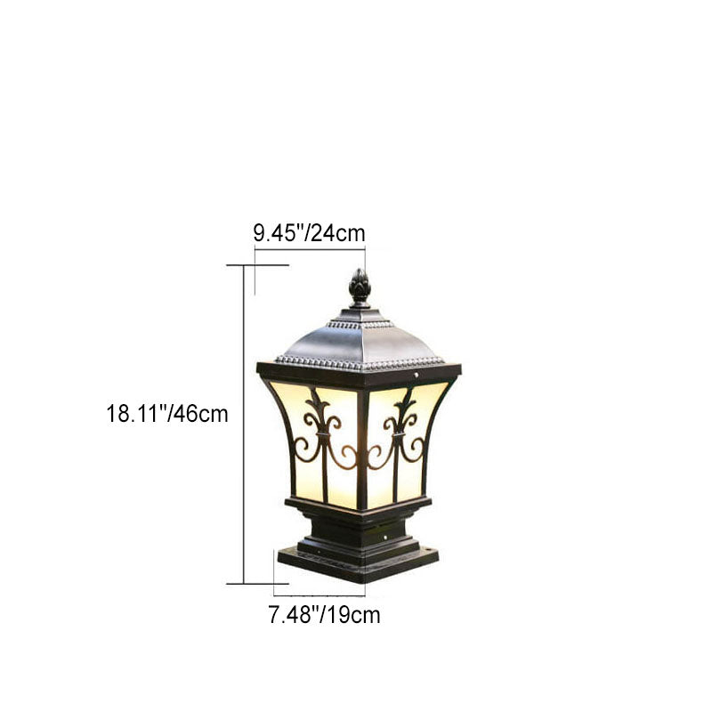 Modern Vintage Waterproof Patio Solar Outdoor Column Head Light