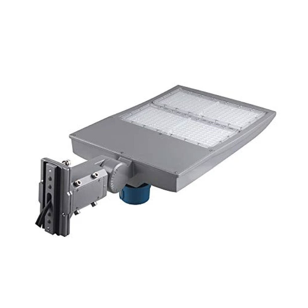 Lampadaire LED 300 W avec cellule photoélectrique du crépuscule à l'aube, 5 700 K, montage universel, argent, étanche IP65, AC100-277 V, éclairage de parking LED - éclairage public extérieur pour zones commerciales