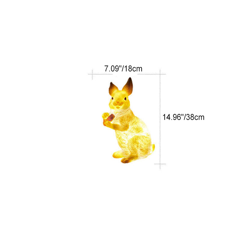 Contemporary Creative Solar Animal Rabbit Squirrel Resin Fiberglass LED Outdoor Landscape Light For Garden