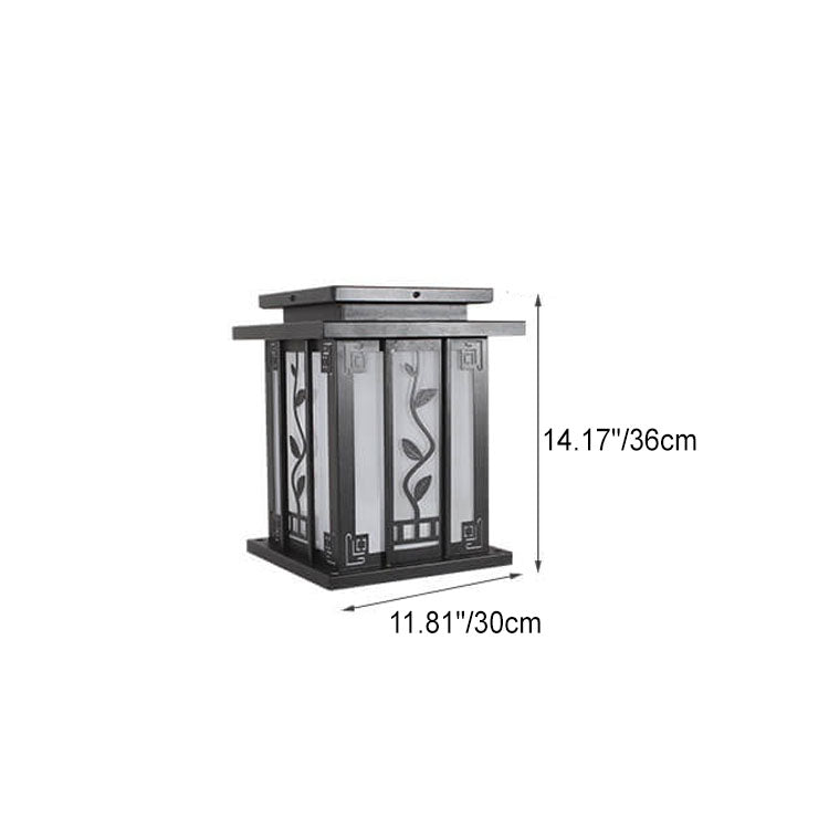 Contemporary Industrial Iron Column Acrylic Shade 1-Light Solar Lawn Landscape Light For Outdoor