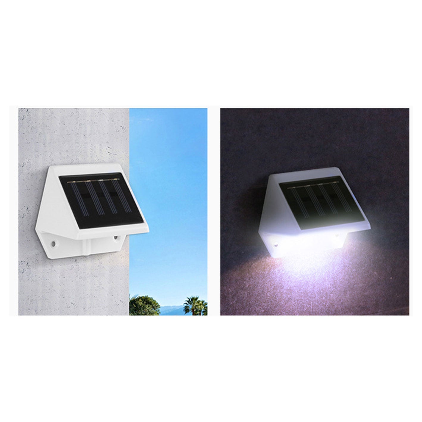 Applique murale de jardin solaire à LED en plastique étanche pour extérieur 