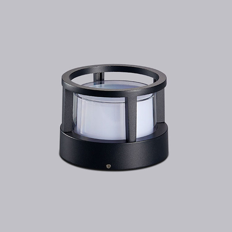 Modern Outdoor Cylindrical Column Head Light LED Outdoor Waterproof Patio Landscape