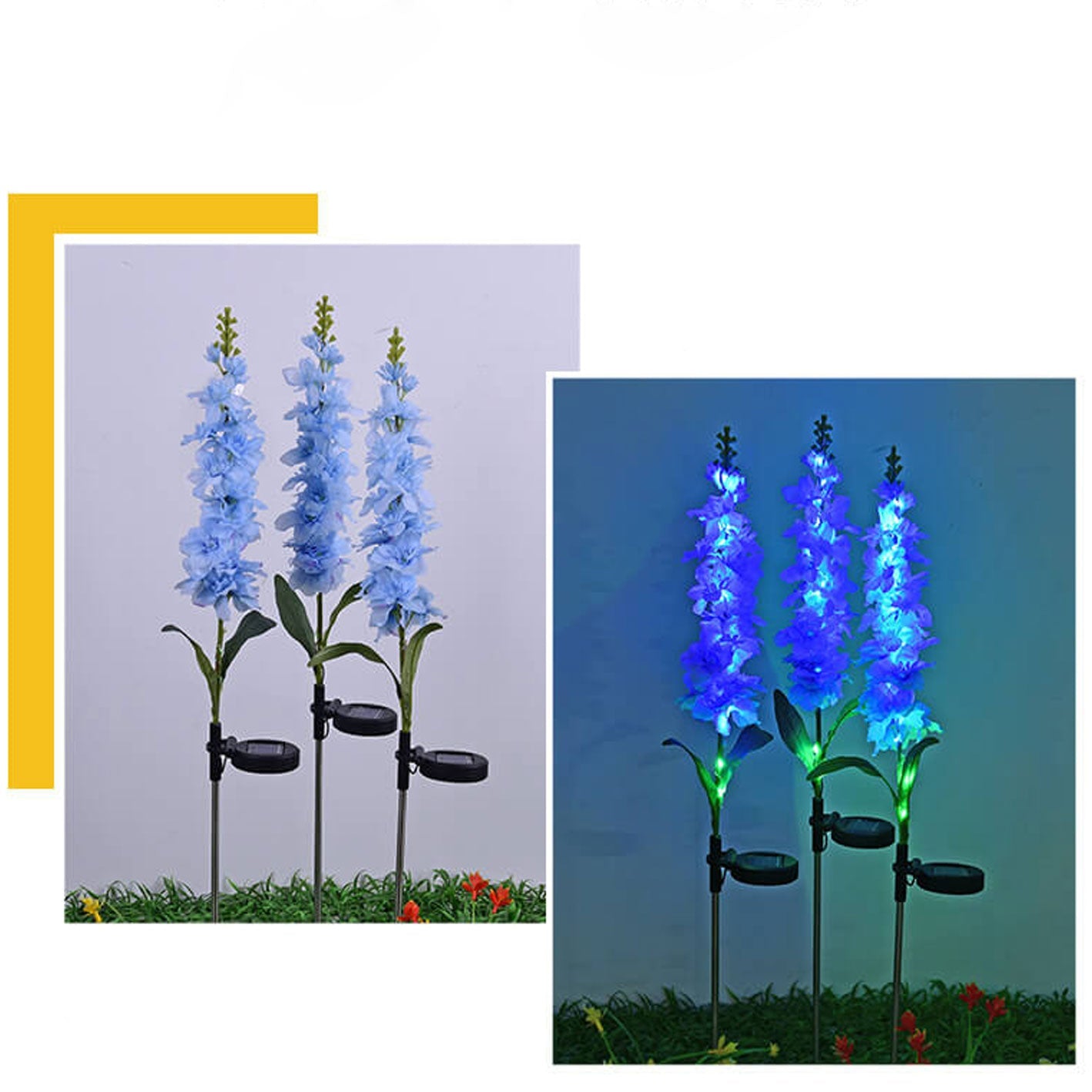 Festive Decoration Simulation Violet Silk Cloth LED Solar Outdoor Light