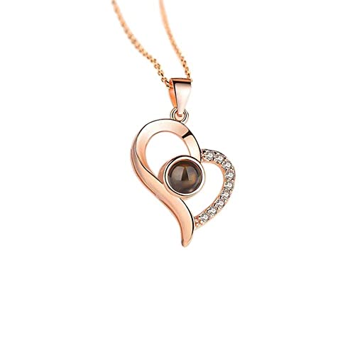 BRINGSMART Rose véritable préservée avec collier « Je t'aime » 100 langues Coffret de roses Cadeaux pour le jour de la mère Petite amie pour elle Cadeau d'anniversaire Femme Saint Valentin Personnalisé Maman Roses Lux Mère Femme…