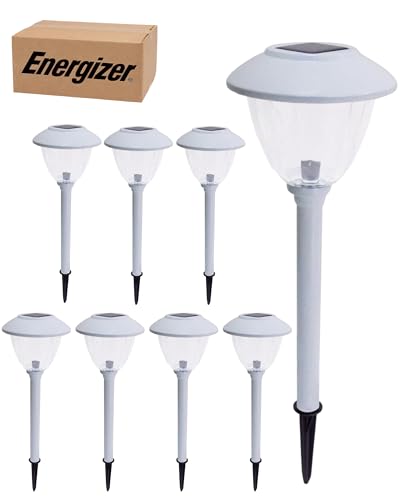 Paquete de 8 luces LED solares para caminos de exterior Energizer, de acero inoxidable, 15 lúmenes