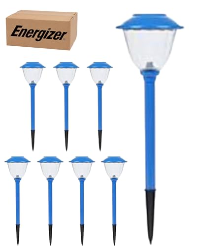 Paquete de 8 luces LED solares para caminos de exterior Energizer, de acero inoxidable, 15 lúmenes