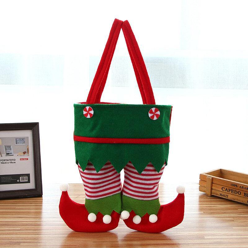 Bolso de mano con forma de elfo para regalo de licor, botella de dulces navideña creativa y festiva para niños y adultos 