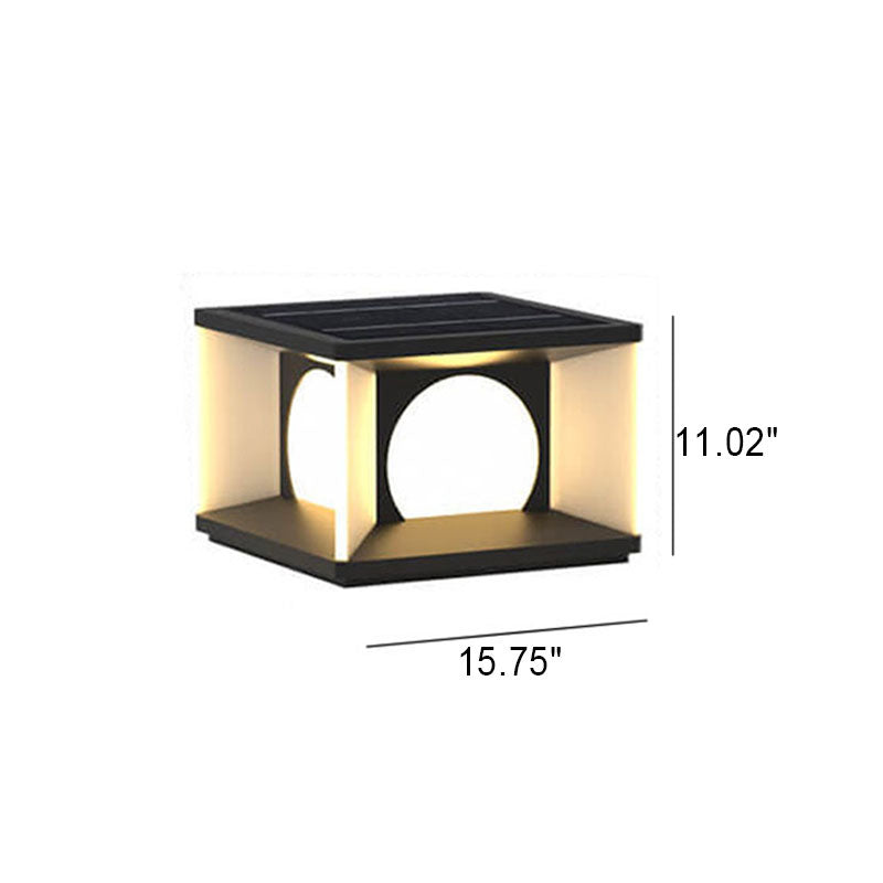 Simple Patio Solar Post Head Light Square LED Outdoor Landscape Light