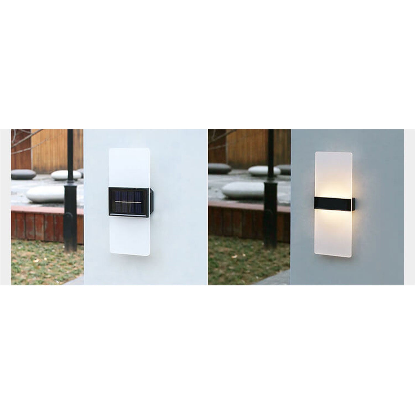 Courtyard Waterproof Acrylic LED Solar Wall Sconce Lamp Outdoor Light