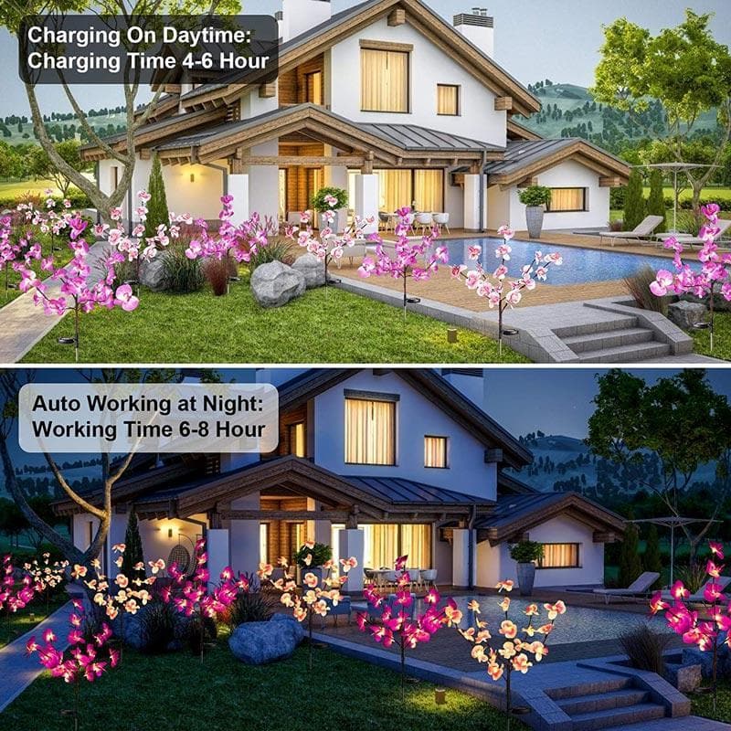 Lot de 20 lampes solaires en forme d'orchidée