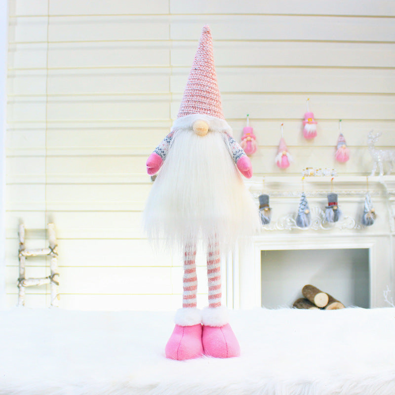 Christmas New Products Telescopic Pole Faceless Doll Window Christmas Decoration Supplies