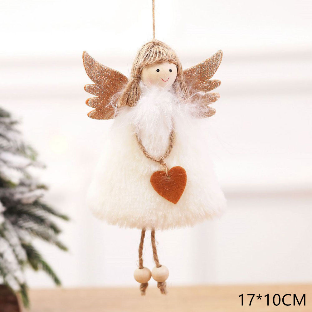 Colgante de peluche de ángel navideño